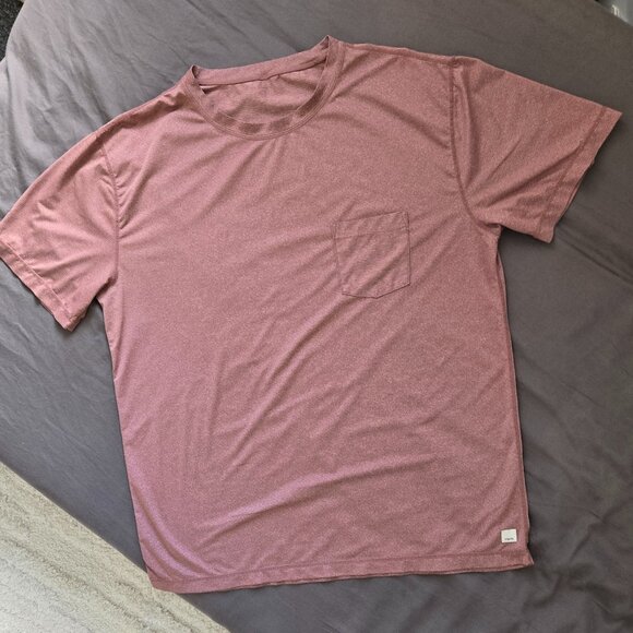Vuori Shirt Mens Medium L Orange Gym Running Vented Yoga Feather Pocket T - Picture 4 of 11